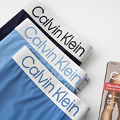 Calvin Klein循环提花腰边防夹臀内裤 CK男士 阿瞳牛社 透气平角裤