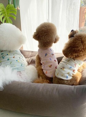 [现货]韩国COMO家新款小鹿狗狗棉背心泰迪宠物无袖纯棉衣服