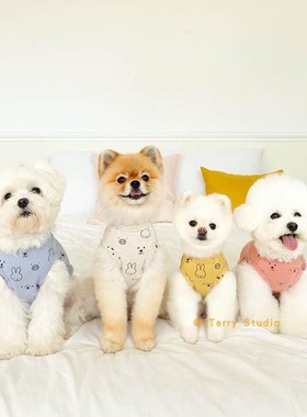 [现货]韩国noutti米菲联名可爱复古弹力棉狗狗背心宠物背心通用