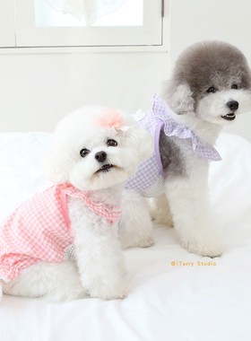 [现货]韩国Itsdog凉爽透气可爱狗狗花边背心宠物背心上衣通用