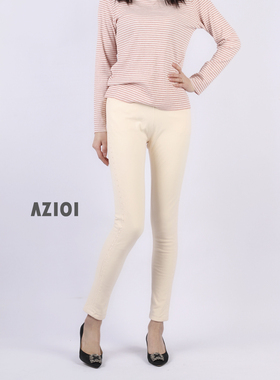 特 AZIOI 秋冬款加绒保暖外穿9分打底裤 95246