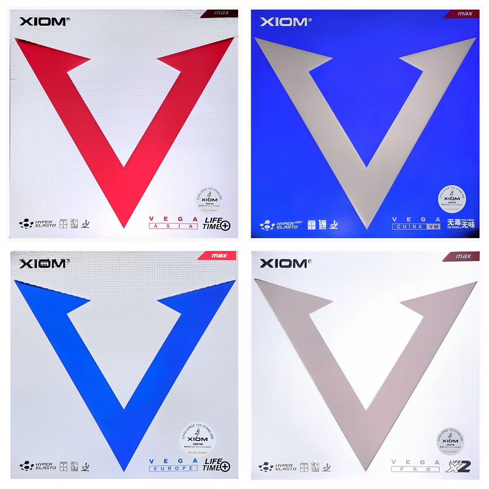 骄猛XIOM红V套胶铂金V唯佳银V套胶白金VEGA碳素蓝V欧洲乒乓球胶皮