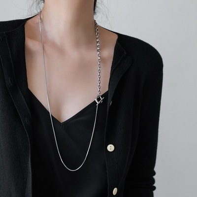 高级感轻奢重工OT扣长款毛衣链