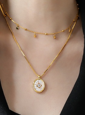 高级点点星光小圆片项链女短款