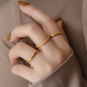 三件套 小众轻奢简约ins潮冷淡风磨砂素圈戒指女套装 精致高级感