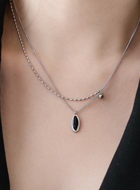 复古高级高级感小众双层黑玛瑙