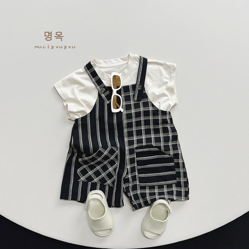 炒有范男童AB面背带裤夏季女童韩版纯棉连体裤小童宝宝个性裤子潮