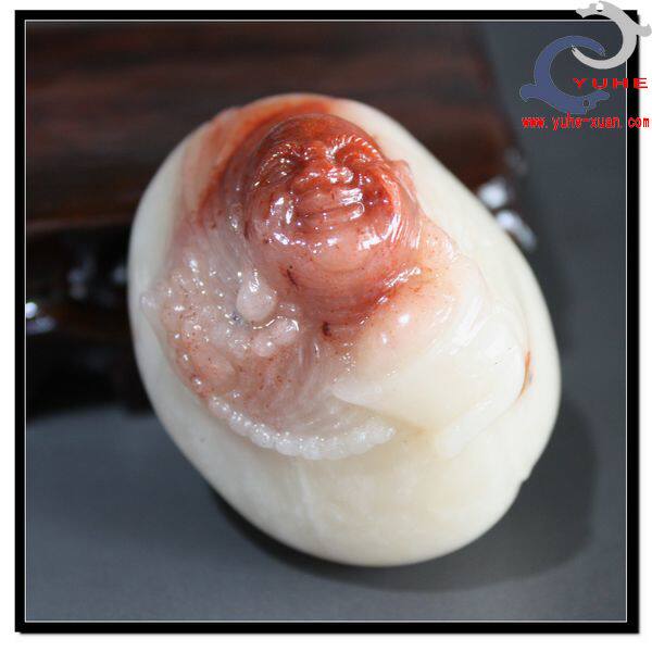 寿山石手件 国石真品 芙蓉冻石 福在眼前 弥勒手把件【裕和轩】B7