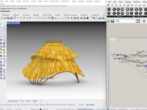 FY15gh电池组景观竹结构凉亭造型Grasshopper3d参数化设计素材
