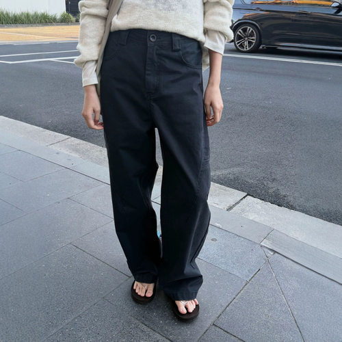 时AG 秋上新【遮胯工装裤】高腰显瘦阔腿侧口袋直筒休闲长裤92803