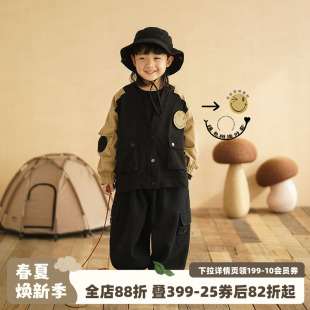 砚台家韩系儿童棒球服外套春秋童装宝宝帅气上衣男童撞色纯棉夹克