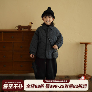 砚台家童装男童纯棉夹棉外套2025冬装加绒长裤男宝宝保暖两件套装