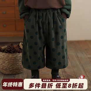 砚台家男童加绒灯笼裤春装童装长裤幼童裤子儿童灯芯绒休闲裤秋冬