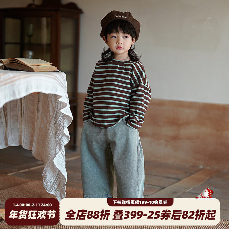 砚台家童装儿童条纹T恤男童打底衫帅气春秋新款中小童宝宝长袖潮,童装/婴儿装/亲子装,T恤,淘宝优惠券,粉丝福利购,淘宝优惠卷