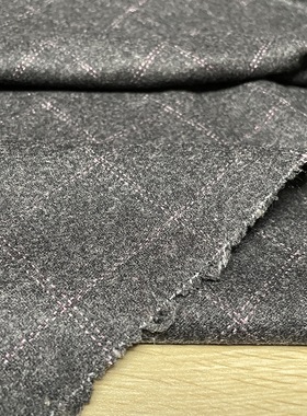 T104双面格子羊绒设计师布料1.5米乘1.4米