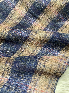 T109双面格子羊绒设计师布料1.5米乘1.40