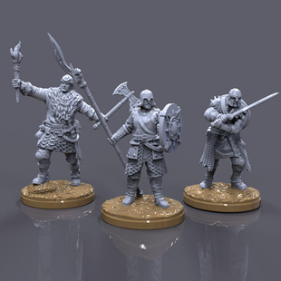 3d打印图纸模型素材文件撒克逊士兵STL摆件立体圆雕图F3568