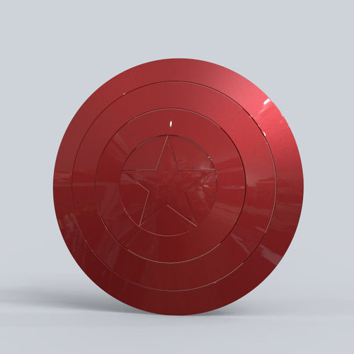 3d打印图纸模型素材文件美国队长之盾STL圆雕图F2602