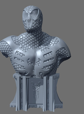 3d打印图纸模型素材STL蜘蛛侠胸像高精手办雕刻圆雕图F1772