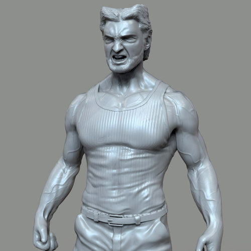 3d打印图纸模型素材文件金刚狼TL手办圆雕图F2575