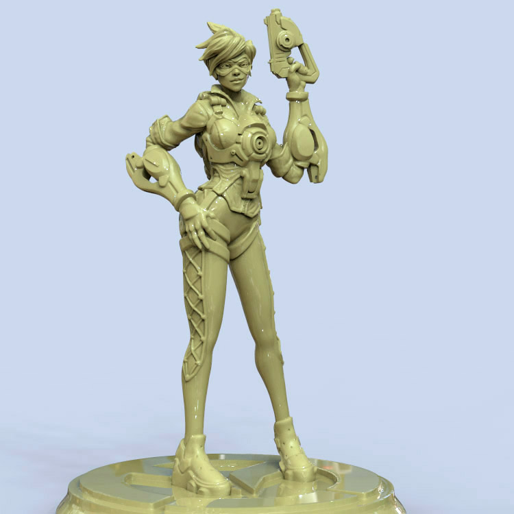 3d打印图纸模型素材文件守望先锋猎空STL手办圆雕F2302