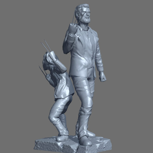 3d打印图纸模型素材STL金钢狼高精手办雕刻圆雕图F1766