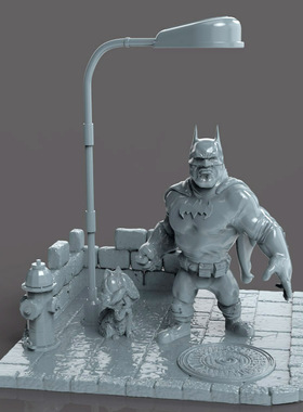 3d打印图纸模型素材文件蝙蝠侠STL手办摆件圆雕F2180