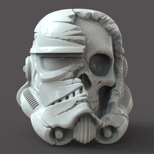 3d打印图纸模型星球大战冲锋兵头骨骷髅STL摆件圆雕图F3123