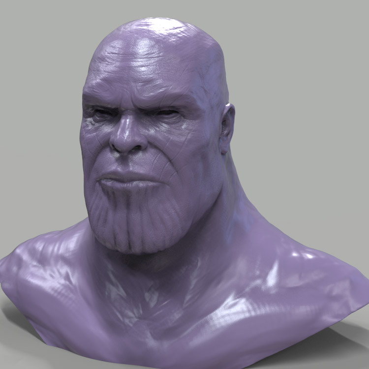 3d打印图纸模型素材文件灭霸胸像STL手办圆雕图F2530