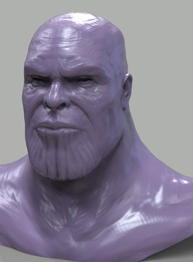 3d打印图纸模型素材文件灭霸胸像STL手办圆雕图F2530
