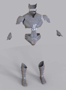 3d打印图纸模型素材文件超人可穿戴套装STL装备F2221