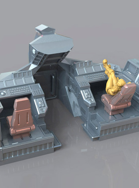 3d打印图纸模型素材战舰飞船驾驶仓STL摆件圆雕图F3082