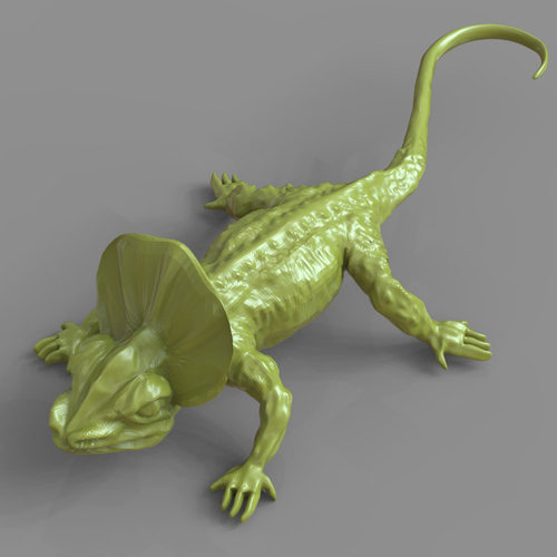 3d打印图纸模型素材文件蜥蜴STL摆件圆雕图F2860