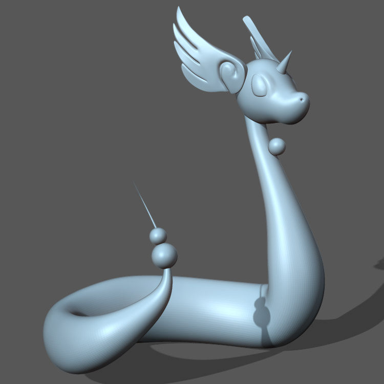 3d打印图纸模型素材数据宝可梦哈克龙STL手办圆雕图F2097