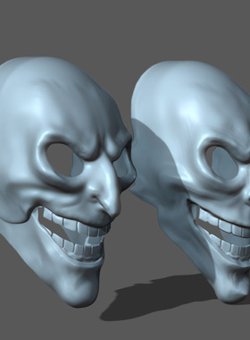 3d打印图纸模型素材数据小丑面具STL可穿戴F2007