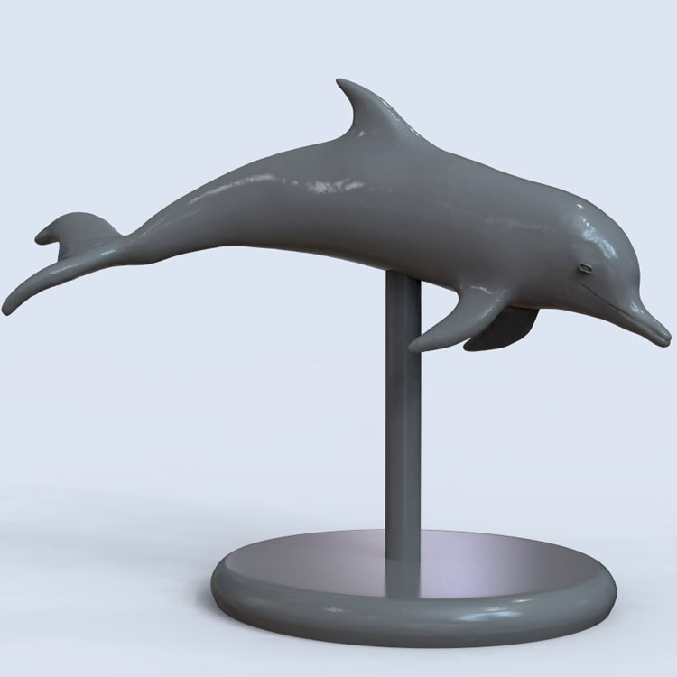 3d打印图纸模型素材文件海豚STL摆件圆雕图F3101
