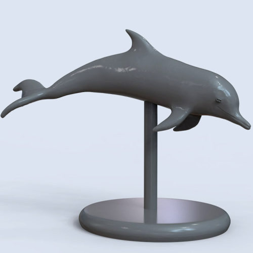 3d打印图纸模型素材文件海豚STL摆件圆雕图F3101