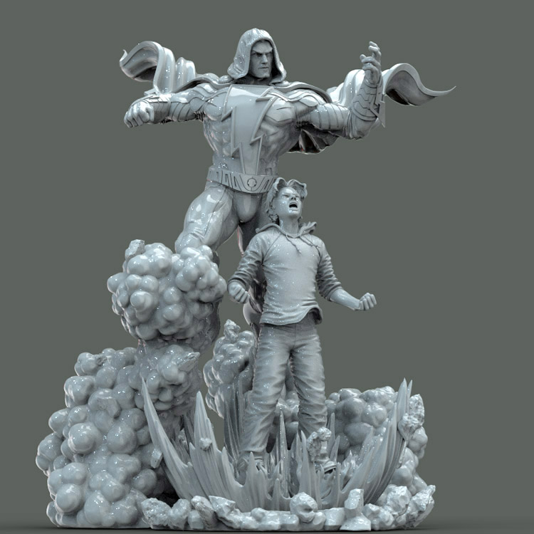 3d打印图纸模型素材文件STL沙赞比利手办圆雕图F2237