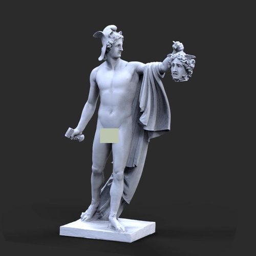 3d打印图纸模型希腊罗马雕像珀尔修斯与美杜莎的头STL圆雕图F5092