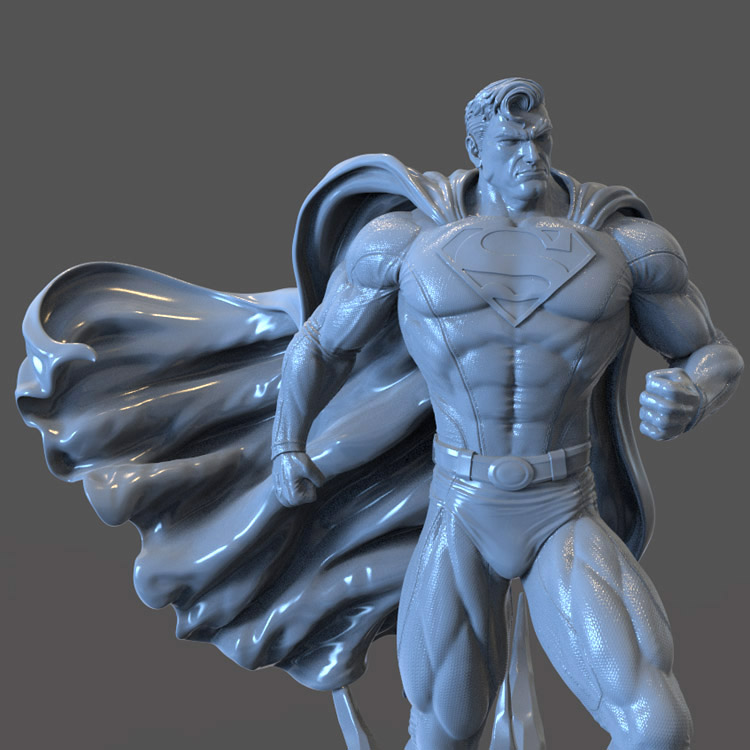 3d打印图纸模型素材文件超人摆件STL手办圆雕图F2225