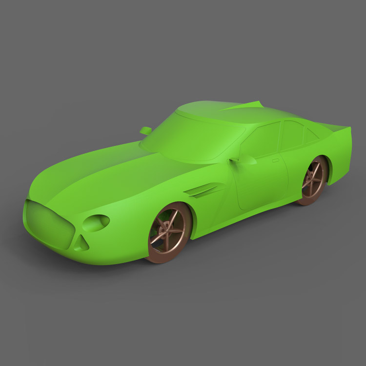 3d打印图纸模型素材文件跑车STL摆件圆雕图F2899