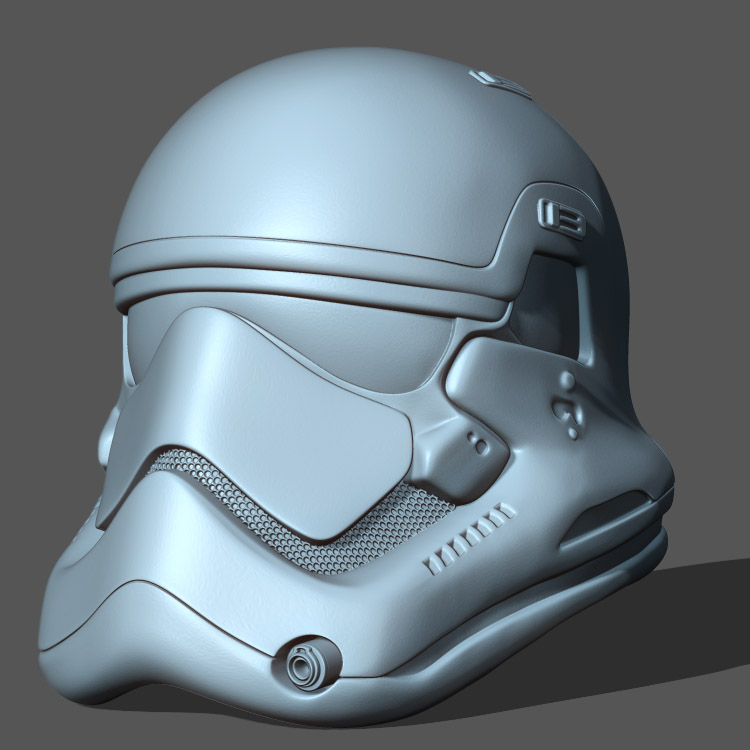 3d打印图纸模型素材圆雕星战风暴冲锋队头盔STL可穿戴F2013