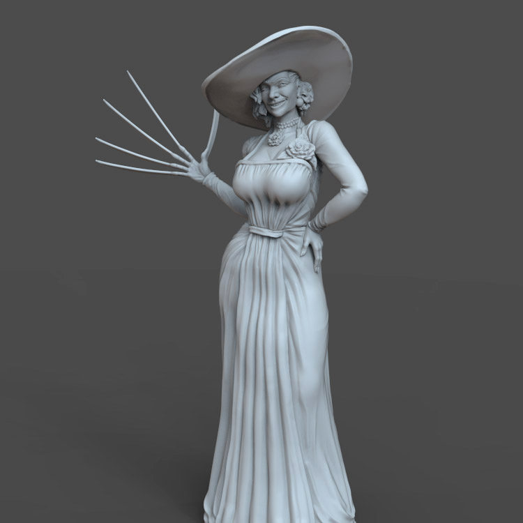 3d打印图纸模型生化危机吸血鬼夫人stl圆雕图f2765