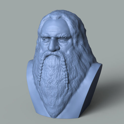 3d打印图纸模型素材魔戒矮人金利STL摆件圆雕图F3023