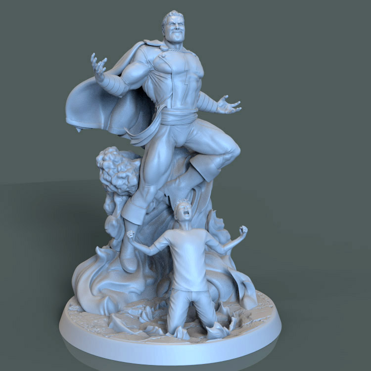 3d打印图纸模型素材文件STL沙赞比利手办圆雕图F2238