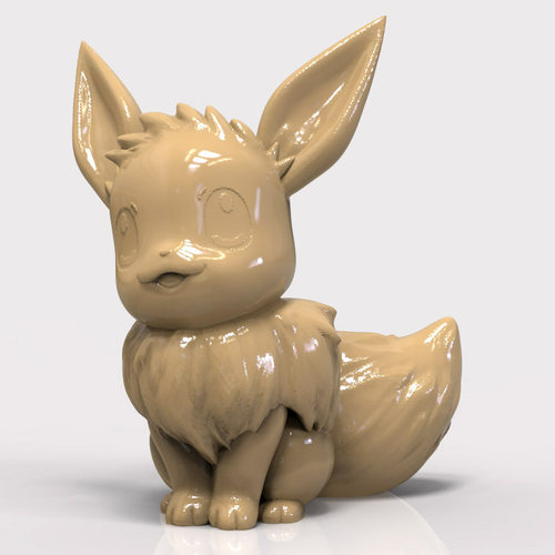 3d打印图纸模型素材卡通OBJ精灵宝可梦STL伊布圆雕图F2622