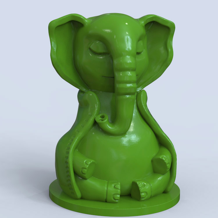 3d打印图纸模型素材文件大象STL摆件圆雕图F2903