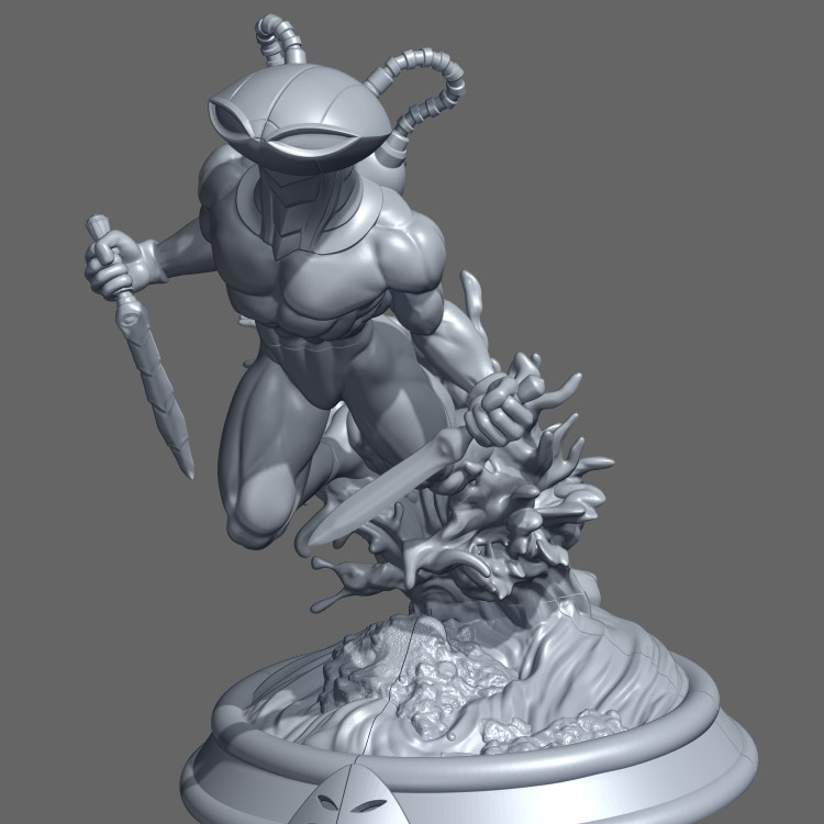 3d打印图纸模型素材黑蝠鲼手办STL高精雕刻圆雕图F1732