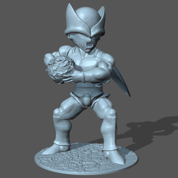 3d打印图纸模型素材数据龙珠沙鲁摆件STL手办圆雕图F2075