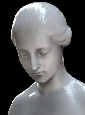 3d打印图纸模型素材希腊罗马雕像奴隶少女STL摆件圆雕图F3728